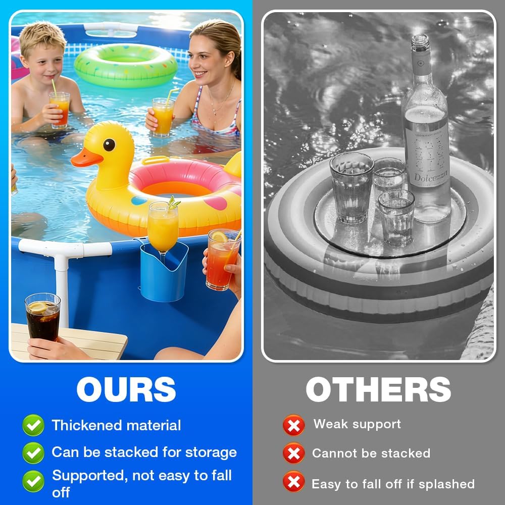 Pool Getränkehalter Poolrand, Kunststoff Wasserbecher Hängehalter, Ohne Verschütten Pool Getränkehal