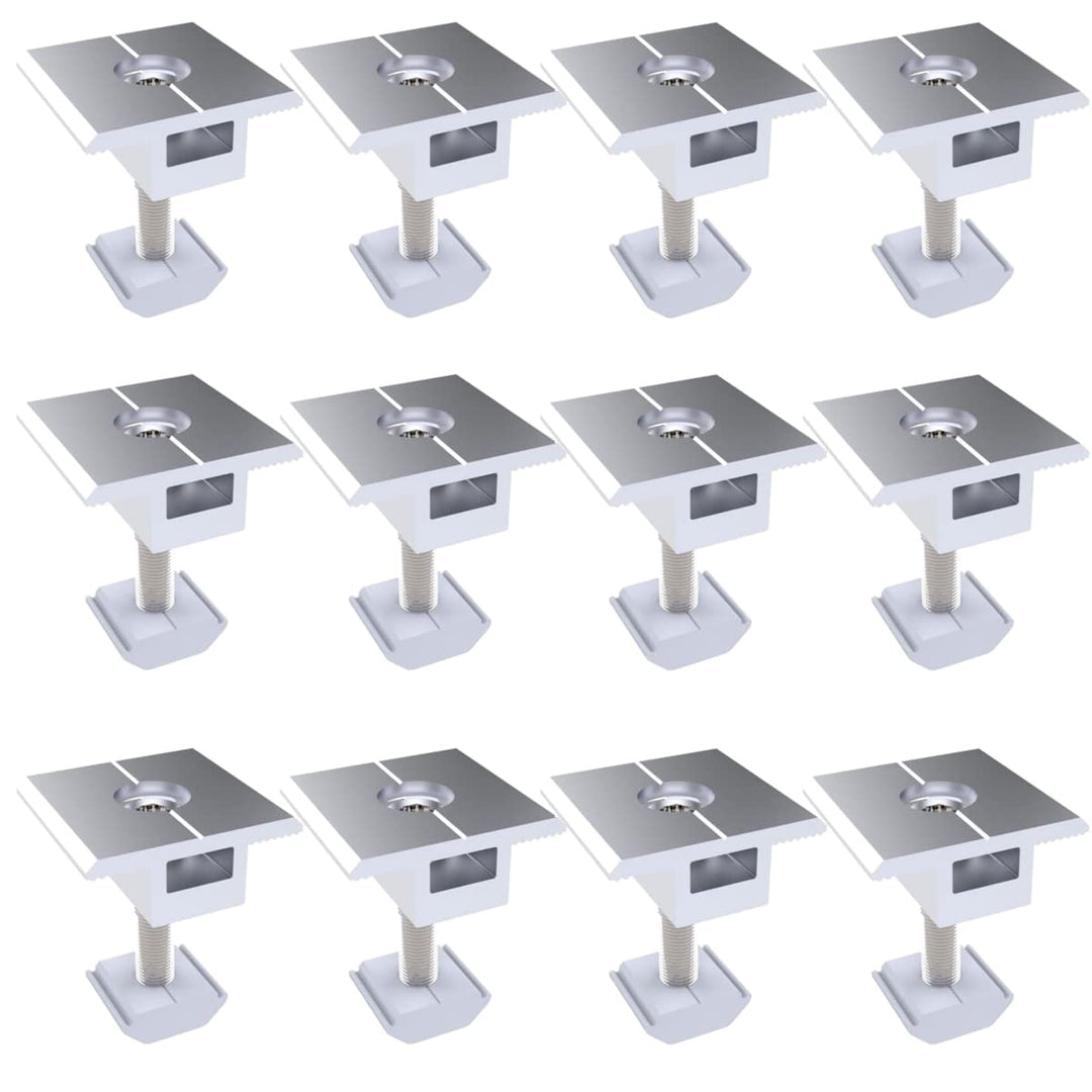 Mittelklemme 12 Stück ALU Mittelklemmen 30MM PV Photovoltaik Solar Trapez Montagehalterungen, Halter