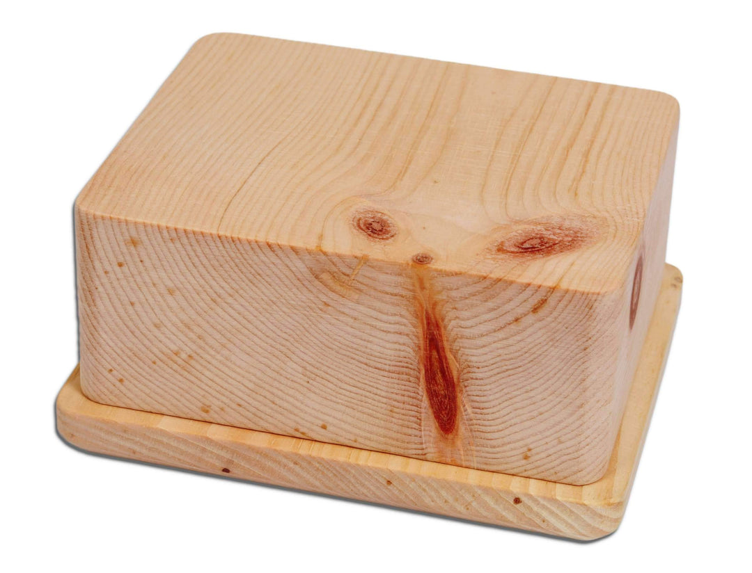 Dekobox Butterdose aus Zirbenholz inkl. Schieferplatte - Made in