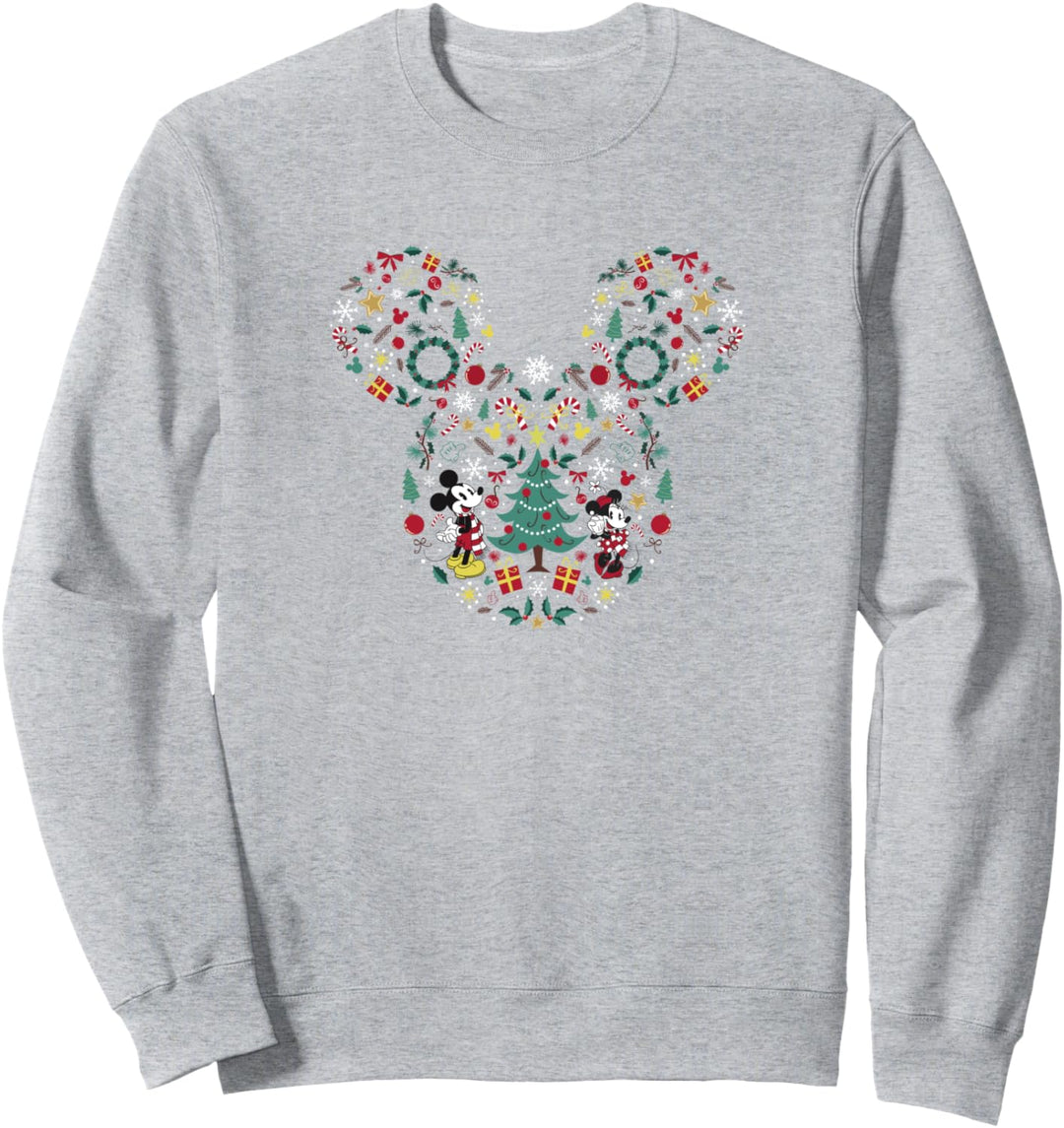 Disney Mickey & Minnie Christmas Jumble Ear Shape Sweatshirt