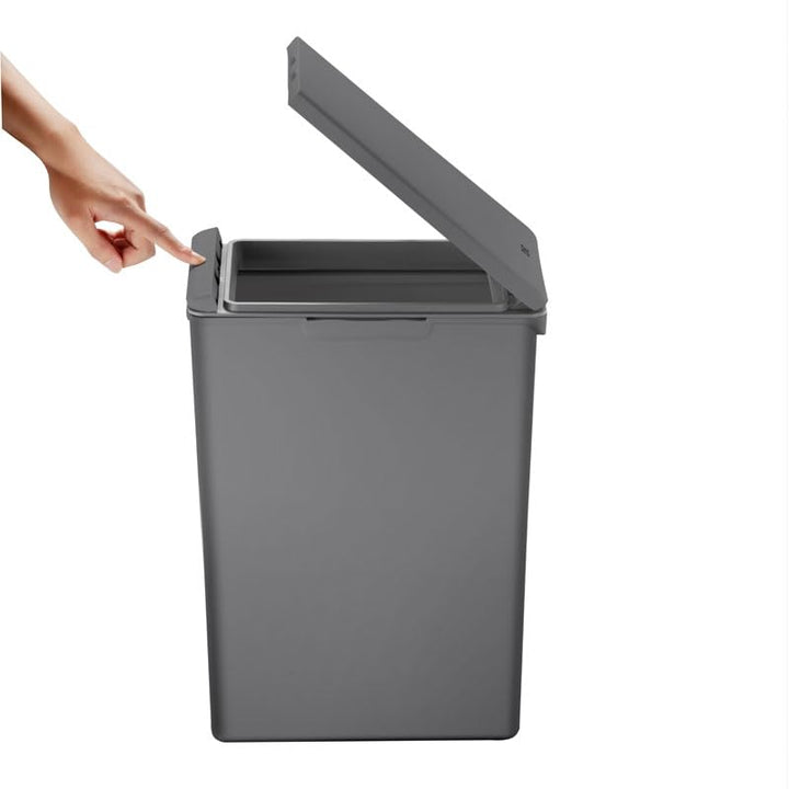 PROREGAL Moderner quadratischer Abfalleimer mit Touch-Bar-Deckel | 20 Liter, HxBxT 40x20,6x32,5cm |