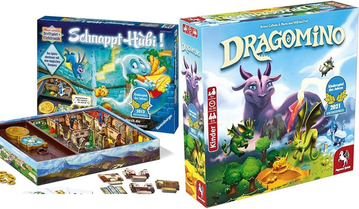 Ravensburger Schnappt Hubi, Gesellschafts- und Familienspiel & Pegasus Spiele 57111G - Dragomino *Ki