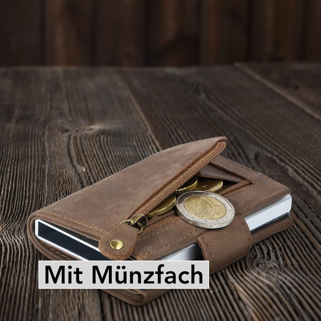 Manufaktur Nikita® Kreditkartenetui Echtleder | Geldbörse mit RFID-Schutz | Wallet für 10 Karten | f
