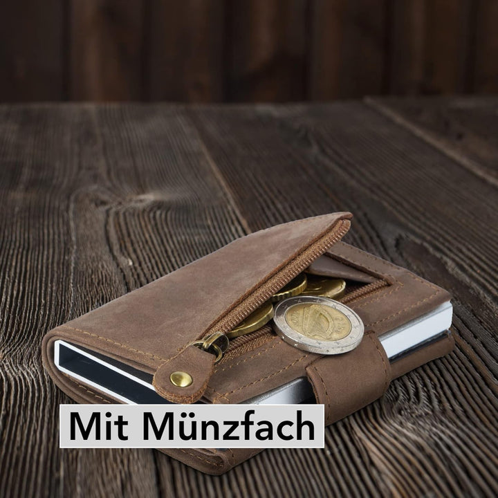 Manufaktur Nikita® Kreditkartenetui Echtleder | Geldbörse mit RFID-Schutz | Wallet für 10 Karten | f