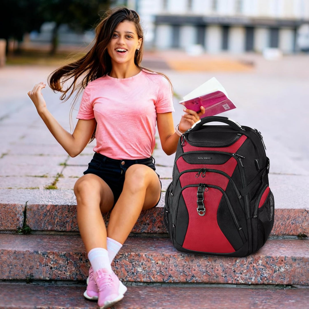 KROSER Laptop Rucksack Herren 18.4 Zoll Reise XXL BusinessRucksack Schwerlast Wasserdicht mit Hartge