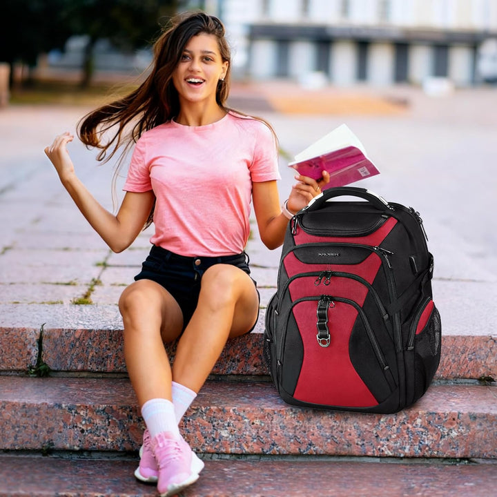 KROSER Laptop Rucksack Herren 18.4 Zoll Reise XXL BusinessRucksack Schwerlast Wasserdicht mit Hartge