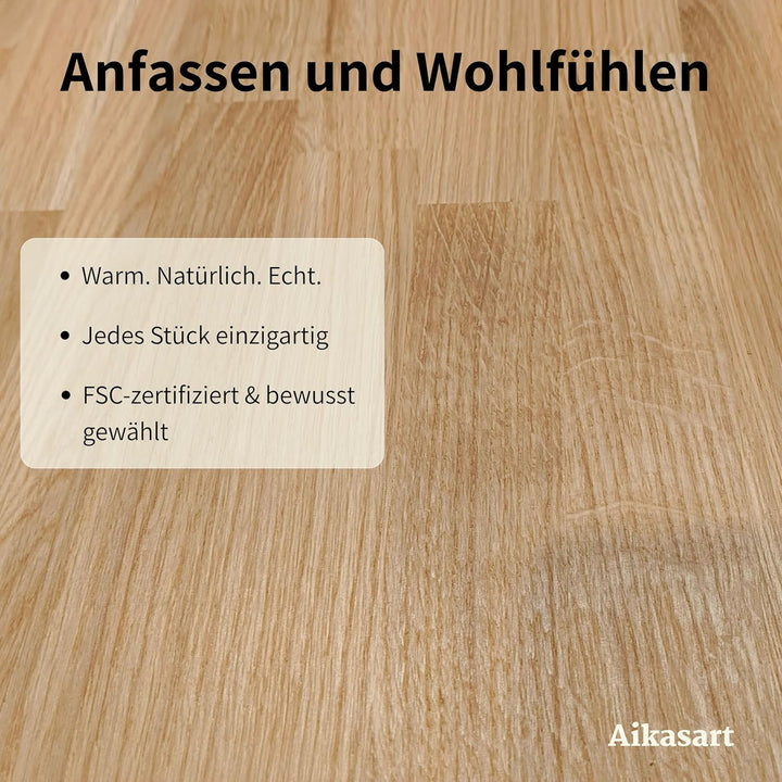 Heizungsregal Eiche Massiv – Ohne Bohren – Individuelle Länge 30-190 cm – Zum Aufstecken – Handgefer
