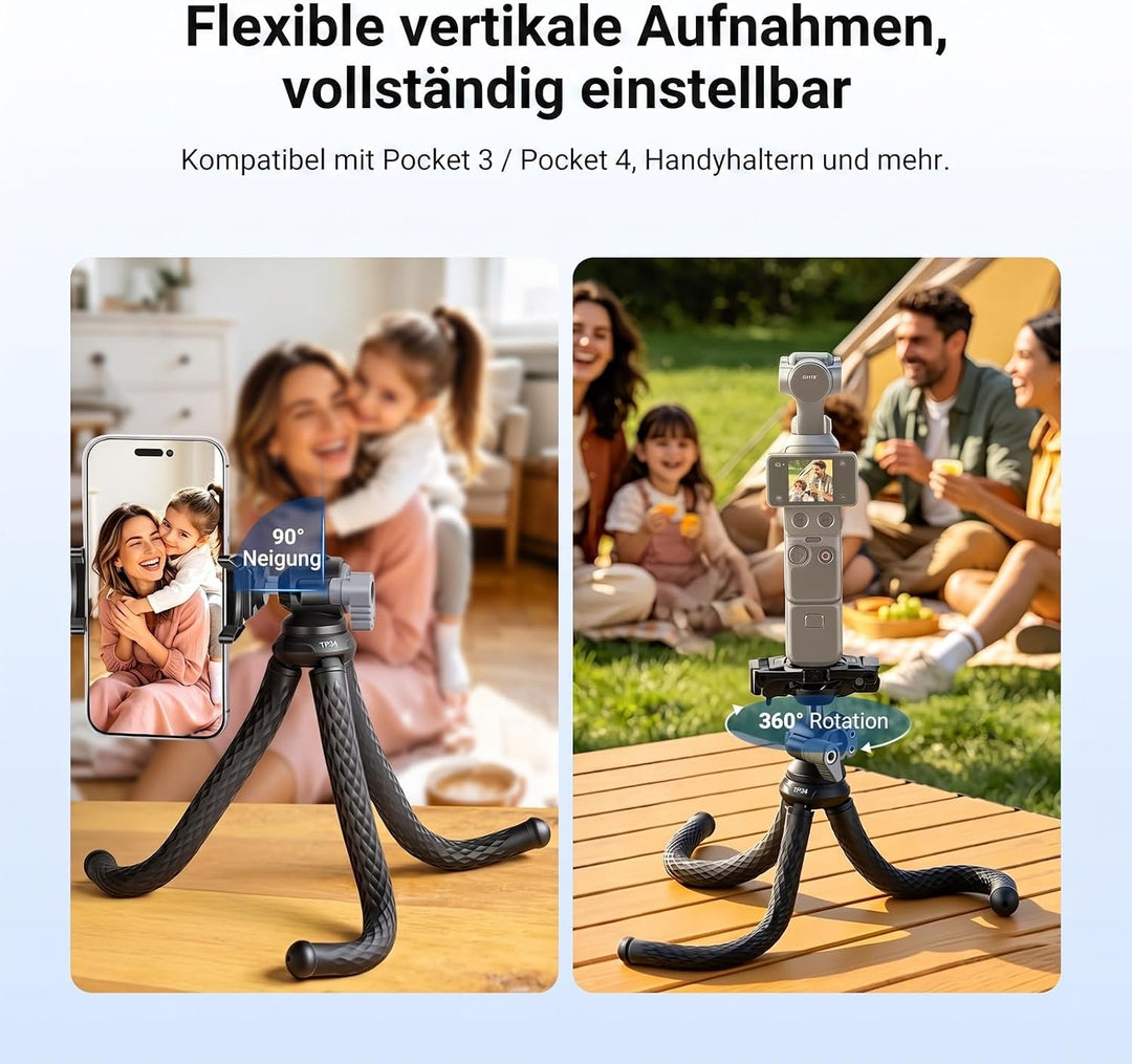 NEEWER Flexibles Handy Stativ, Kleiner Mini Kamera Webcam Tischständer, versteckter Handyhalter und