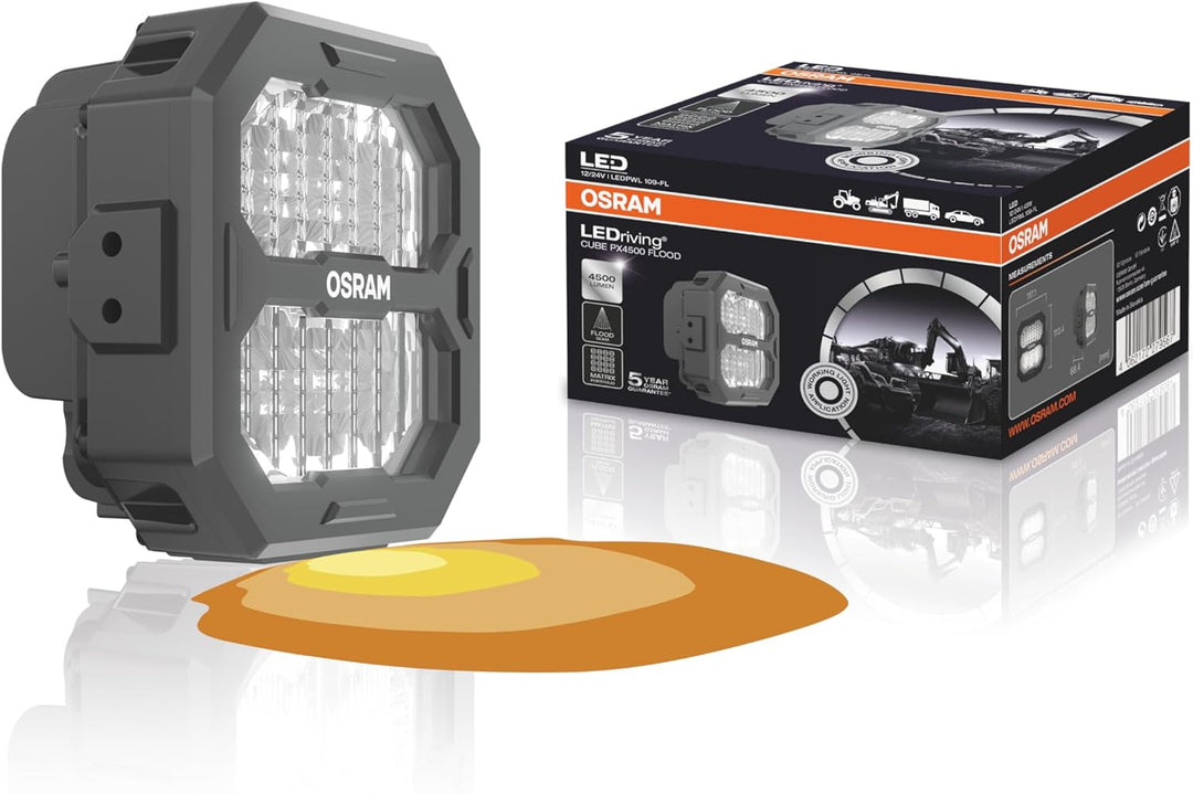 OSRAM LEDriving® Cube PX4500 Flood, LEDPWL109-FL, OFF ROAD, LED Arbeitsscheinwerfer, 4500 Lumen, Fal