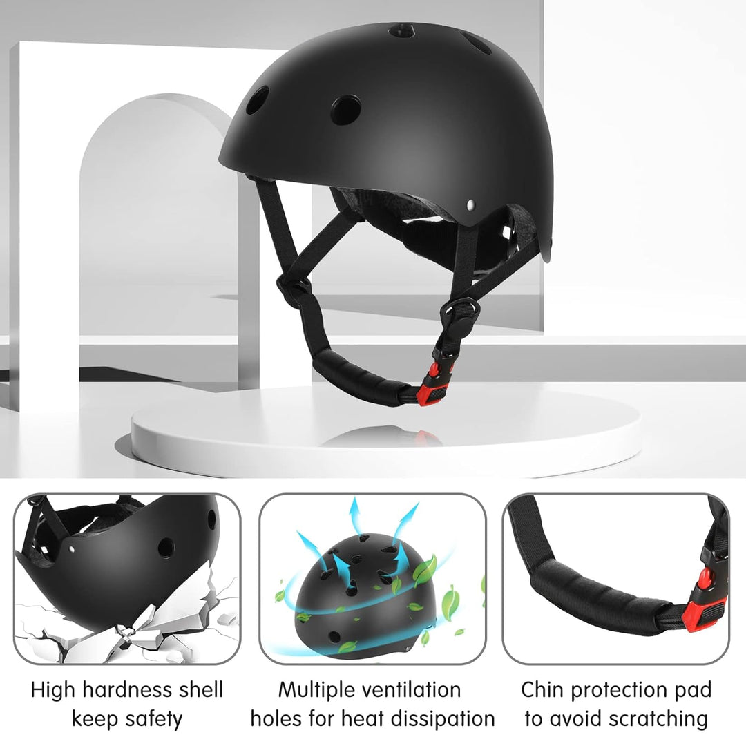 WayEee Knieschoner Kinder mit Helm, Schonerset Kinder 3-10 Jahre, Knieschützer Inliner Kinder Schutz