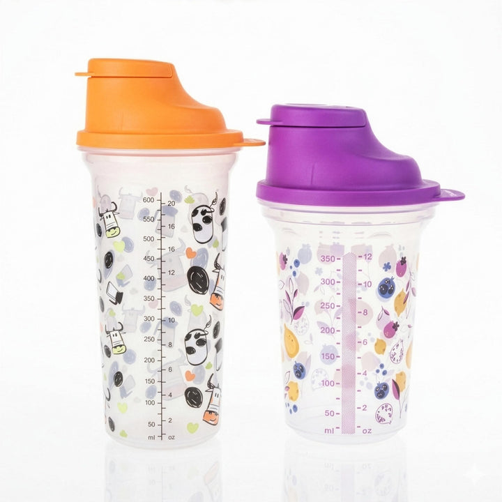 TUPPERWARE Mix-Fix Shaker 1x 600ml Shaky BEERE + 1x 350ml BEERE Shake-It + Kugelschreiber metallic T