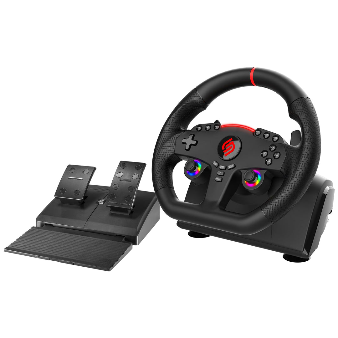 SUBSONIC – Superdrive 270 GT Lenkrad – Dual-Stick-LED-Rennlenkrad, 270° Drehung, mit Pedalen und Sch