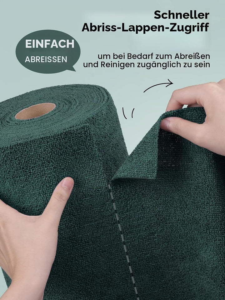 Fantasticlean Mikrofaser Reinigungstücher, 75 Stück pro Rolle Abreissbare Putztücher, Wiederverwendb