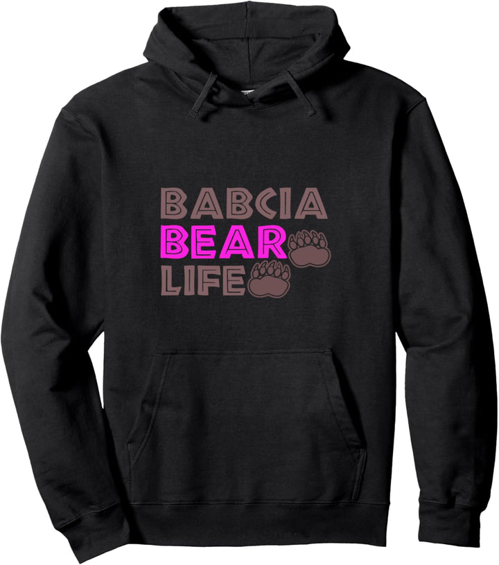 Babcia Bear Life Polish Grandma Mom Christmas Family Match Pullover Hoodie