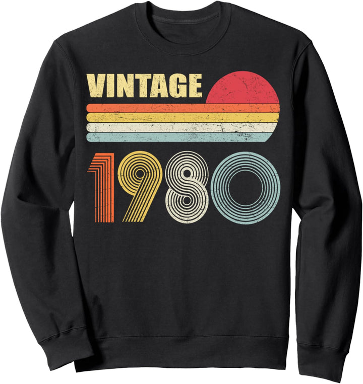 1980 40th Birthday Gift Vintage Retro Men Women 40 Years Old Sweatshirt