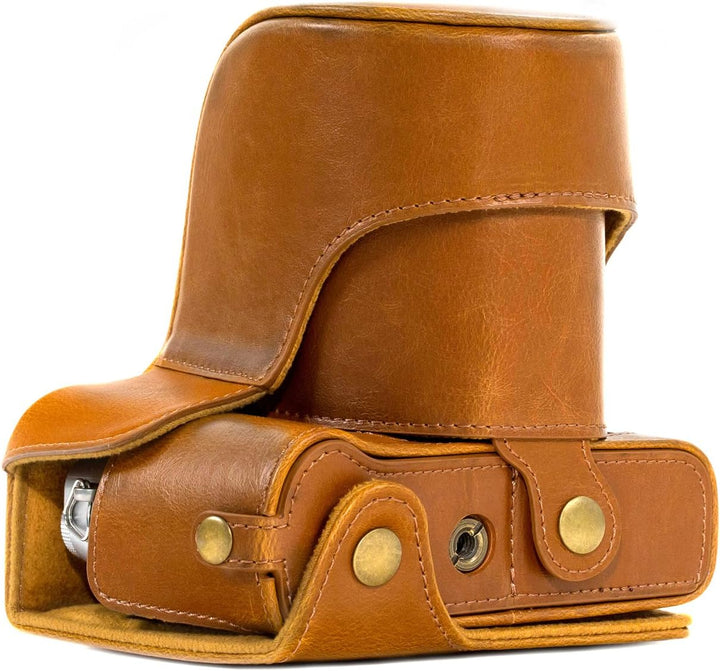 MegaGear MG578 Ever Ready Leder Kameratasche mit Trageriemen kompatibel mit Fujifilm X-T30, X-T20 (1