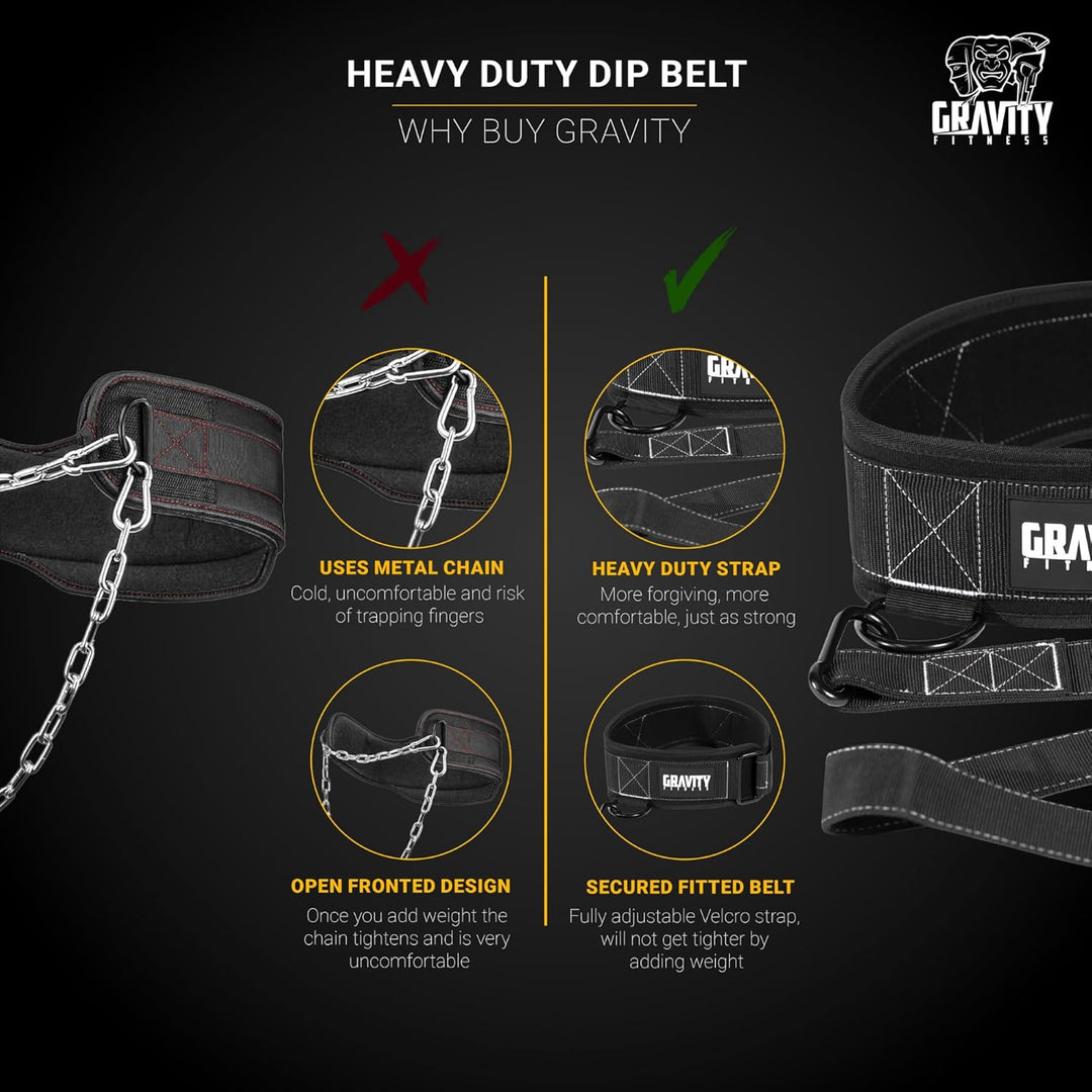Gravity Fitness Advanced Dip Belt 4 in 1 Heavy Duty Workout Belt