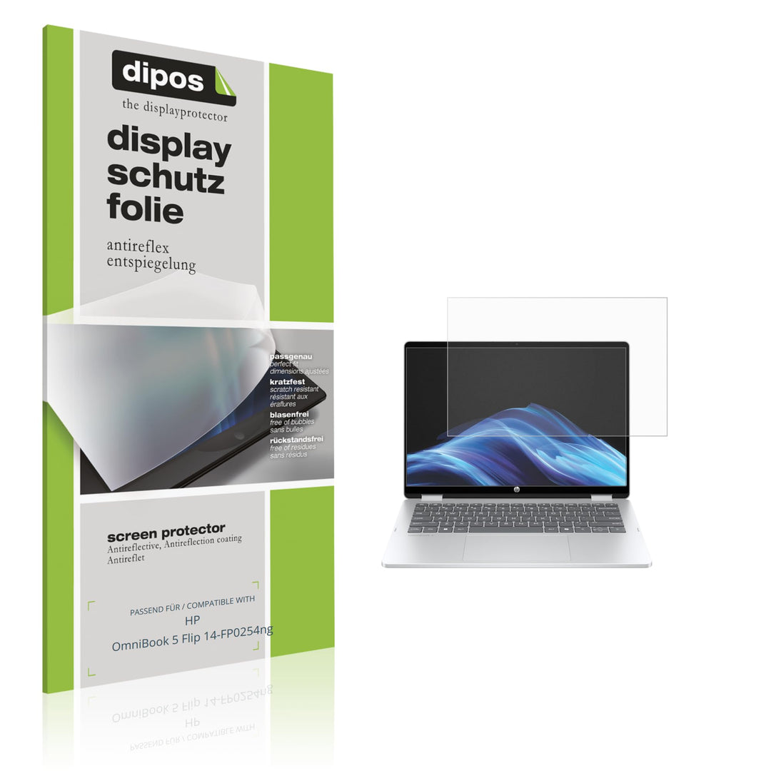 dipos 2x Displayschutzfolie matt für HP OmniBook 5 Flip 14-FP0254ng | Antireflex, entspiegelnd, pass