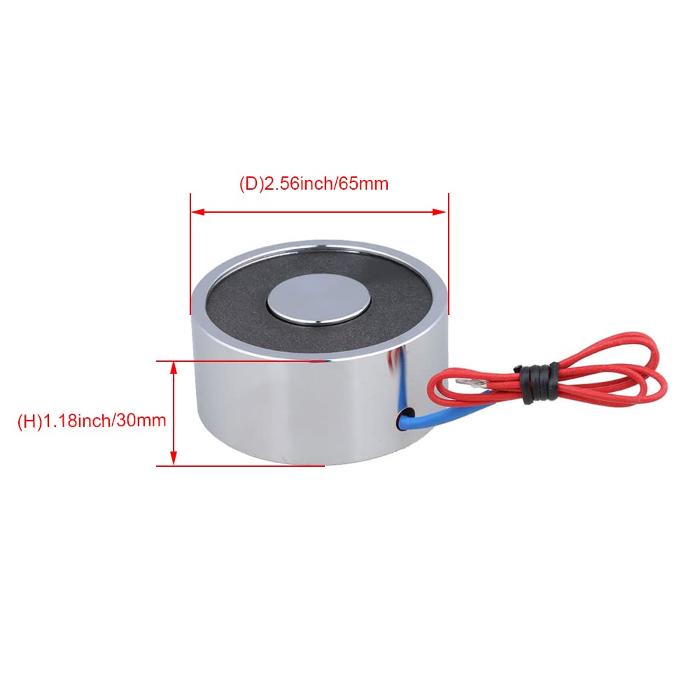 BQLZR Silver Holding Electromagnet DC 12V 80Kg 65 x 30mm Simple Control