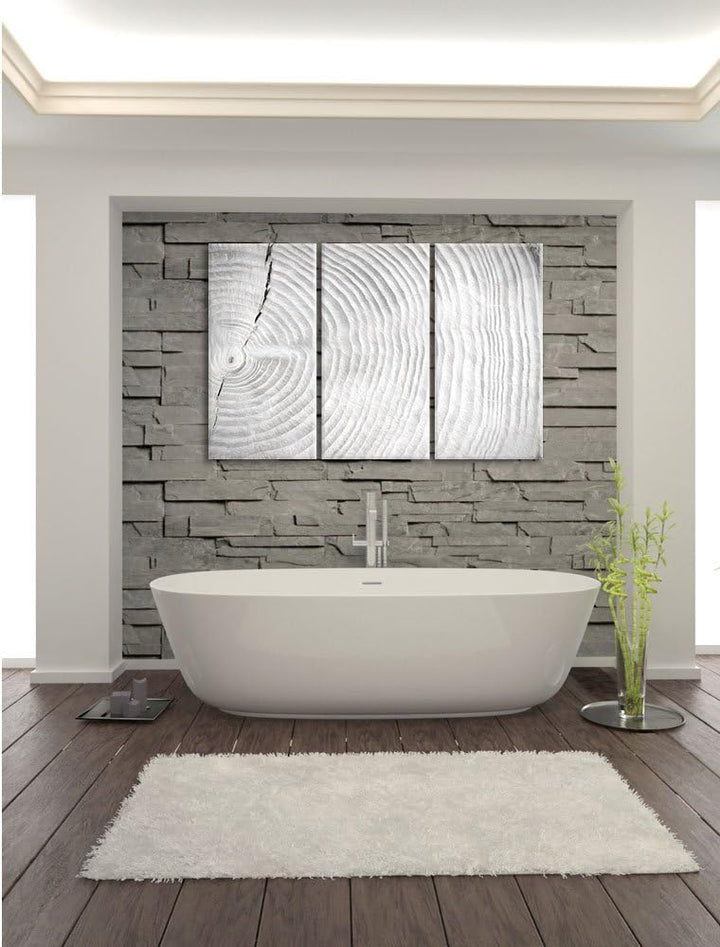 Pixxprint Baumstamm Jahresringe als Leinwandbild/Grösse: 3 Teilig (120x80) cm/Wandbild/Kunstdruck/fe