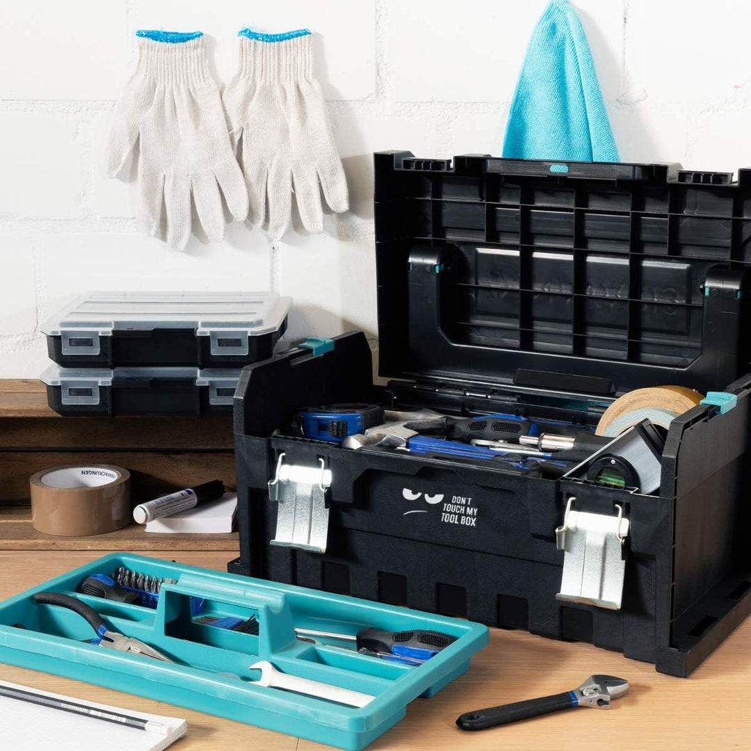 Navaris Werkzeugkoffer 20" Box leer - 51x23x21cm - 2 Abnehmbare Organizer Boxen und Stahlschliessen