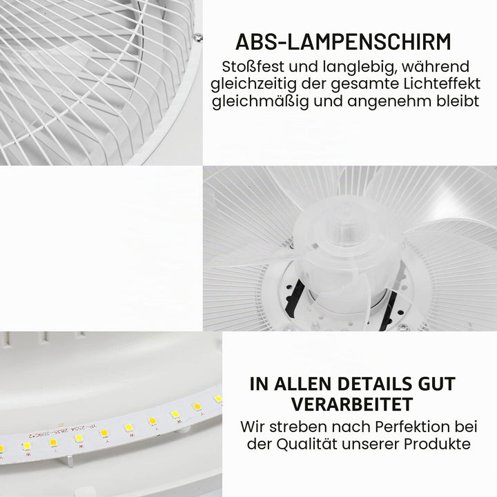 Deckenventilator mit Beleuchtung 80W, 55CM LED Dimmbar Ventilatorlicht mit Fernbedienung und APP, 6