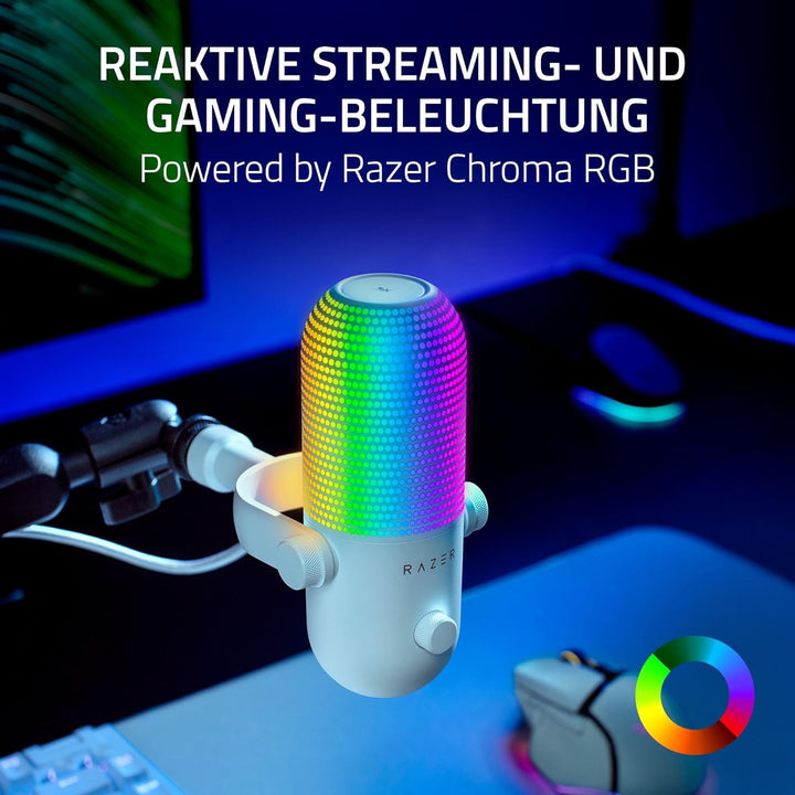 Razer Seiren V3 Chroma - RGB USB-Mikrofon - Supernieren Kondensator-Mikrofon mit Tap-to-Mute (Reakti