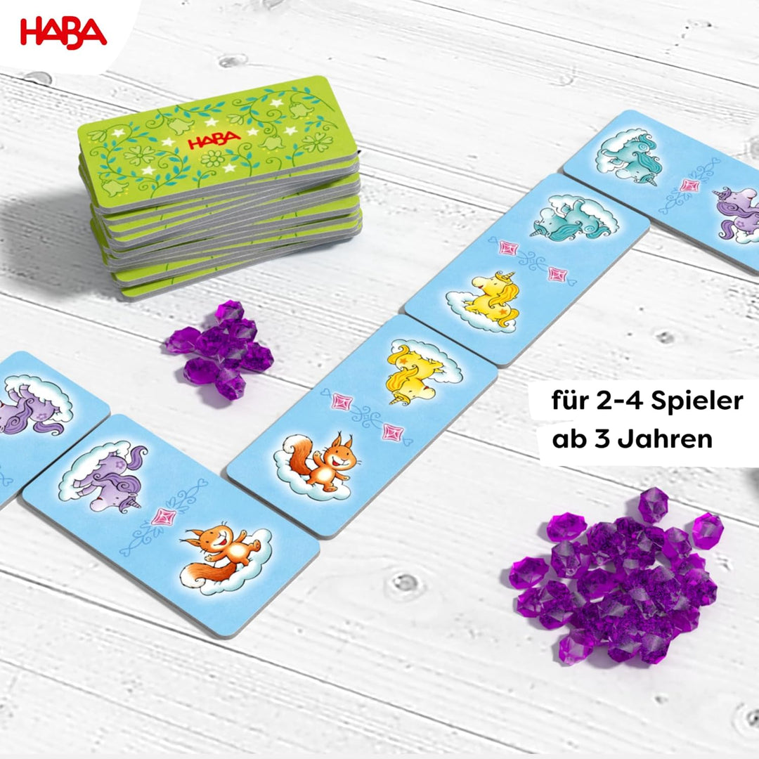 HABA Einhorn Glitzerglück Spielesammlung – 9 in 1 Spiele Set: Würfel-, Brett- & Kartenspiele für Kin