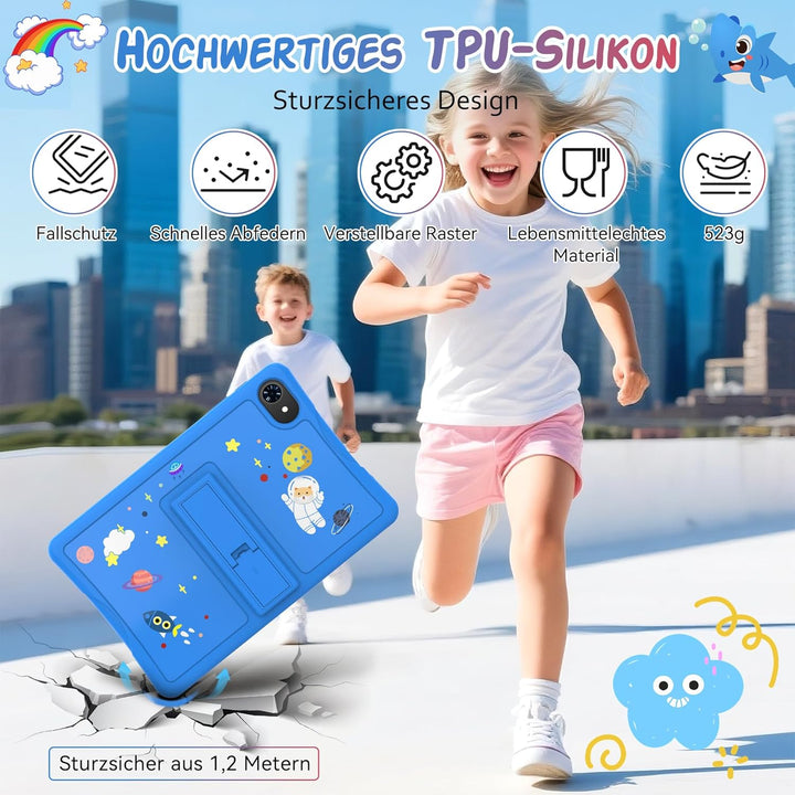 TABWEE K10 Kinder Tablet 10 Zoll, 12 GB RAM + 64 GB ROM (TF 2 TB) Kids Tablet mit Elternkontrolle, S