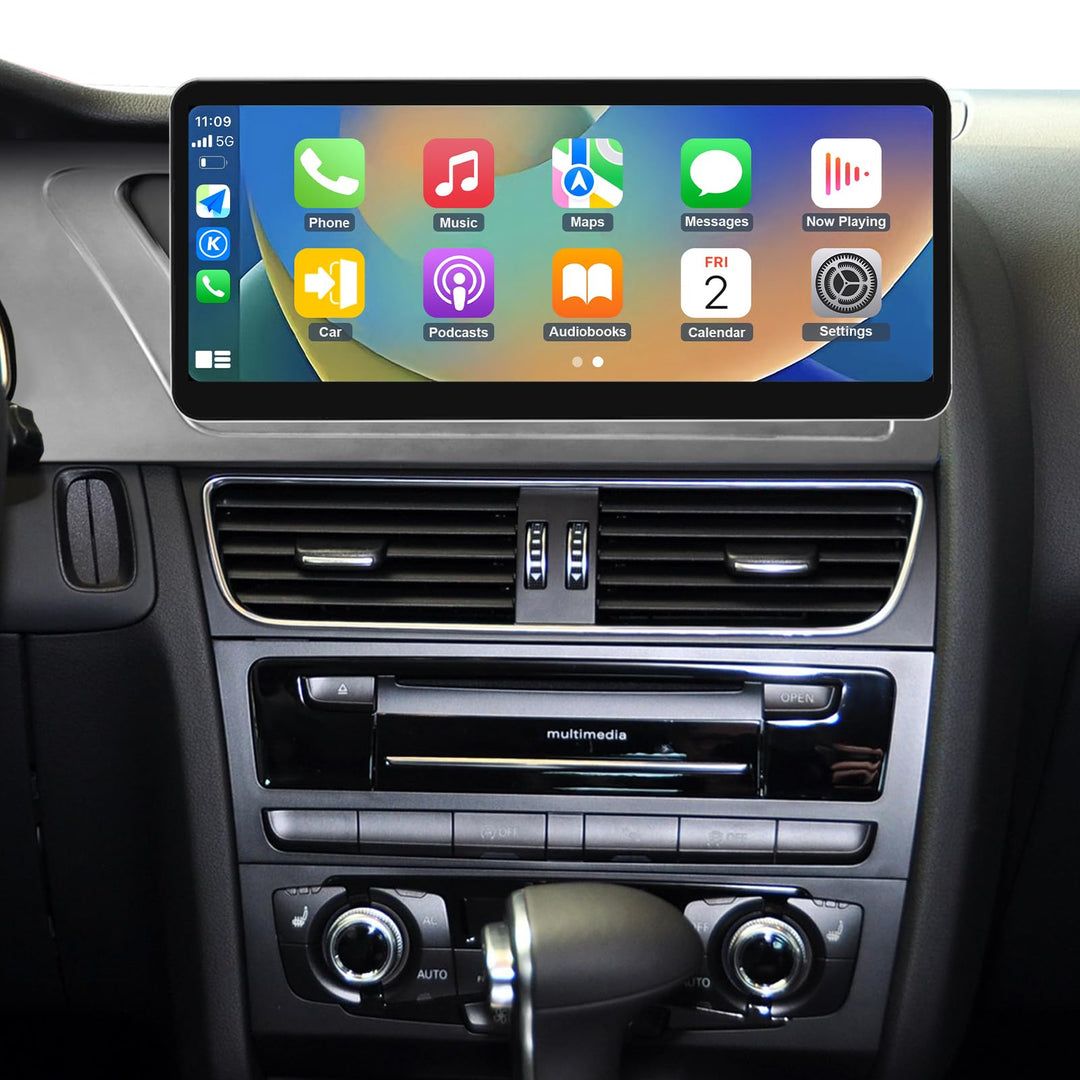 Road Top 12,3 Zoll Autoradio Drahtlos CarPlay Touchscreen für Audi A4 A5 2009-2015 Jahr mit 3GMMI, A