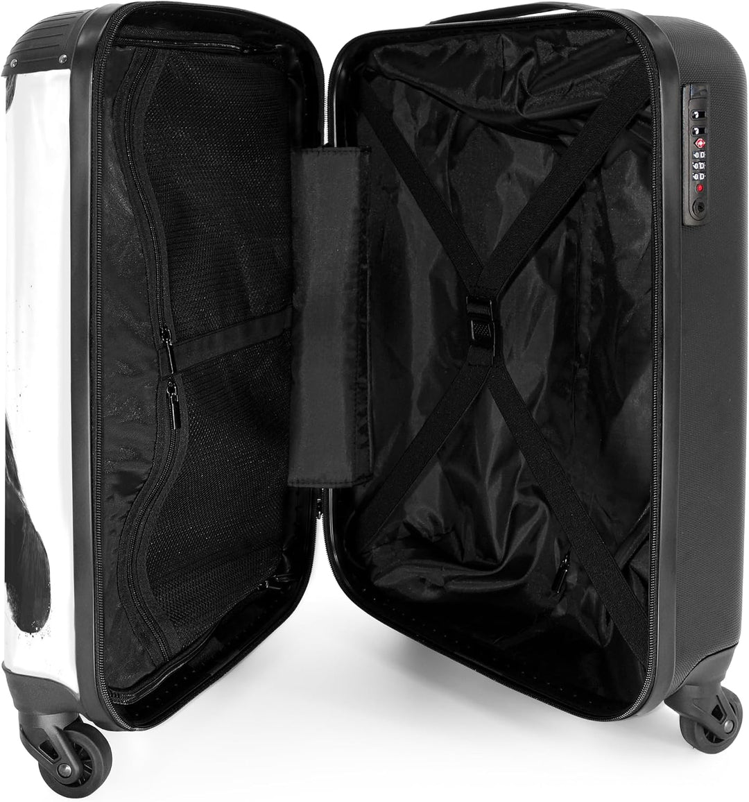NoBoringSuitcases.com® Koffer Handgepäck Trolley Rollkoffer Kleine Reisekoffer mit 4 Rollen - Hund -