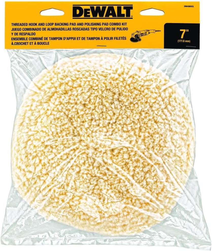 DEWALT Woll-Polierpad und Stützpad, 17,8 cm (DW4985CL), 1