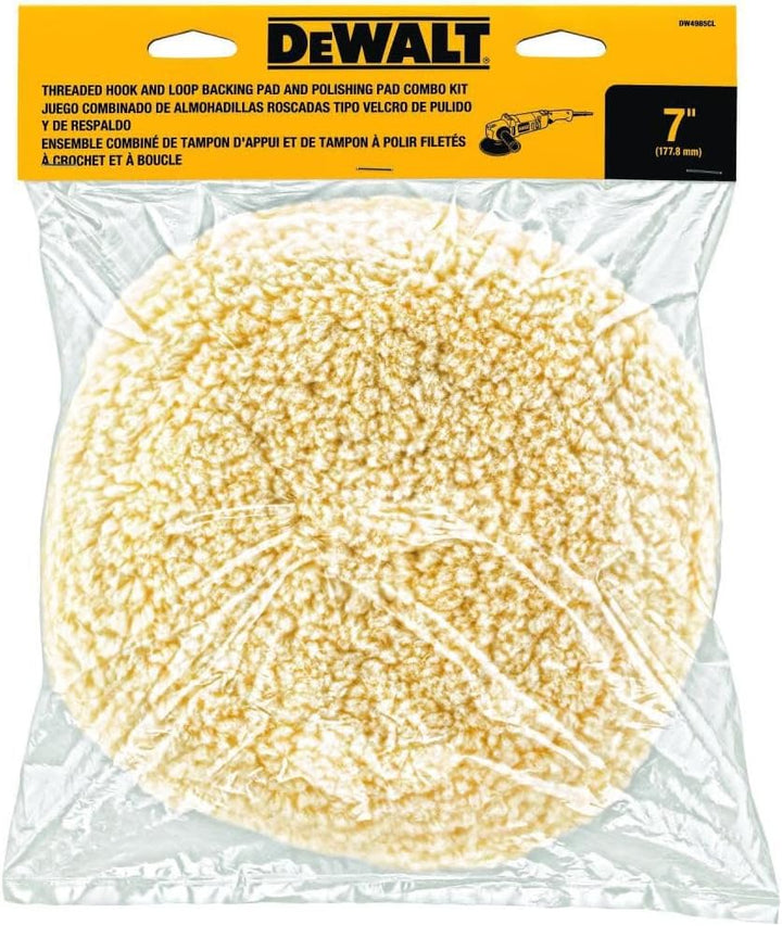 DEWALT Woll-Polierpad und Stützpad, 17,8 cm (DW4985CL), 1