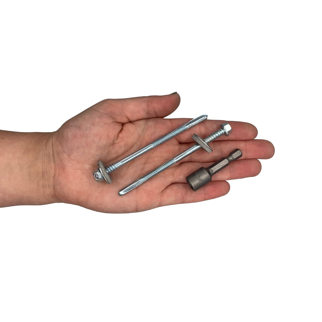 Marcopol Packung mit 80 Stück verzinkter Stahl, Sechskantkopf, selbstbohrend, 5,5 x 90 mm Schrauben