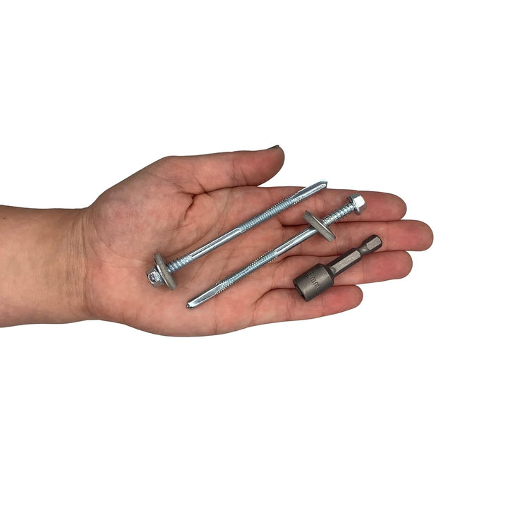 Marcopol Packung mit 80 Stück verzinkter Stahl, Sechskantkopf, selbstbohrend, 5,5 x 90 mm Schrauben