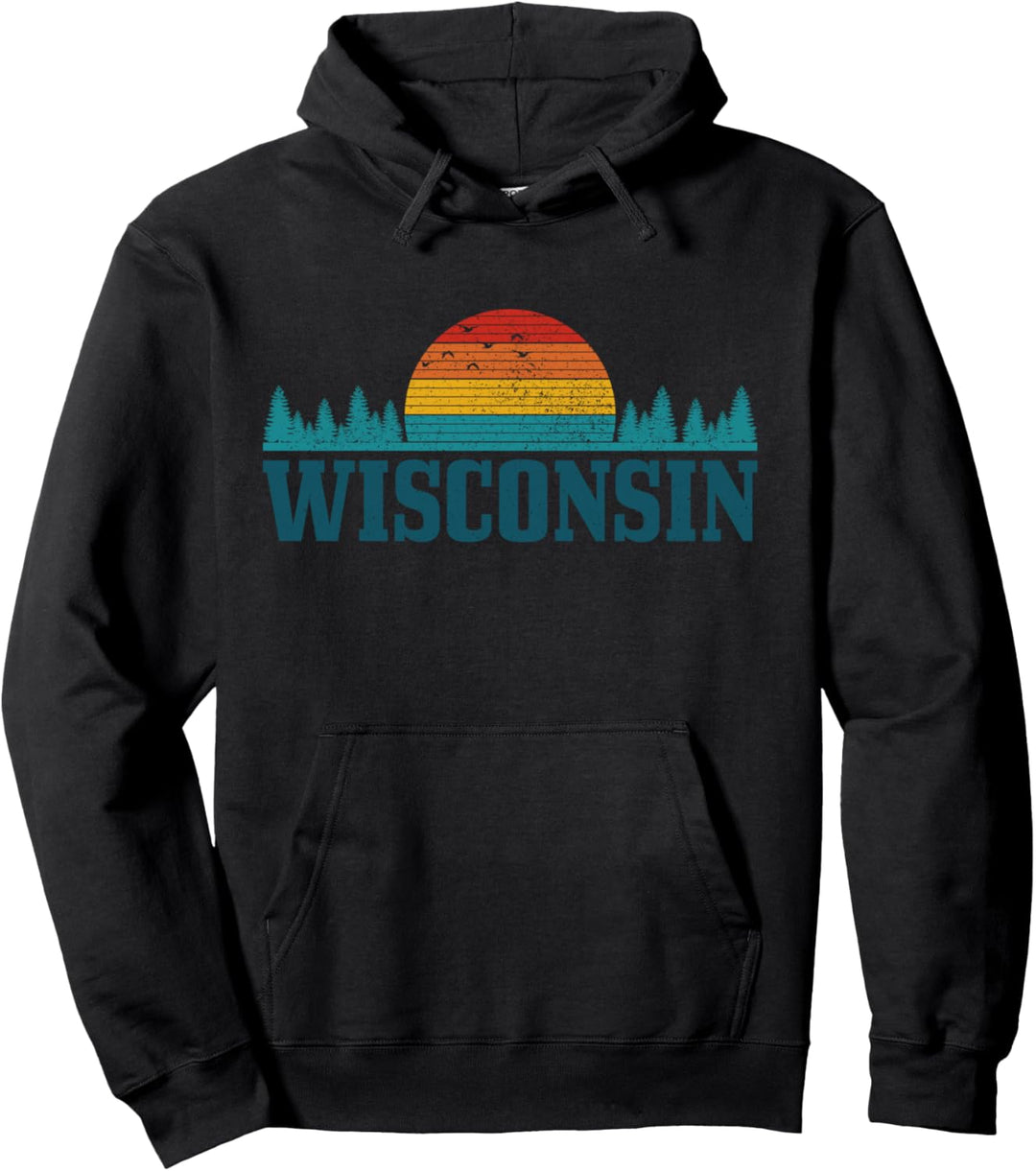 Wisconsin Vintage USA Amerika Souvenir Pullover Hoodie
