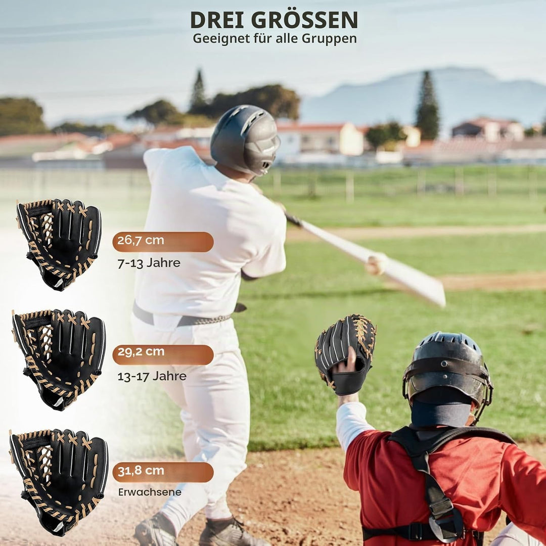 Baseball Handschuhe, Softball Handschuhe mit 1 Ball, Baseball Training Wettbewerb Handschuh Verdicke