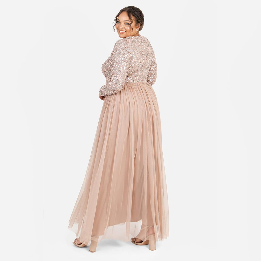 Maya Deluxe Damen Bridesmaid Dress 34 Taupe Blush, 34 Taupe Blush