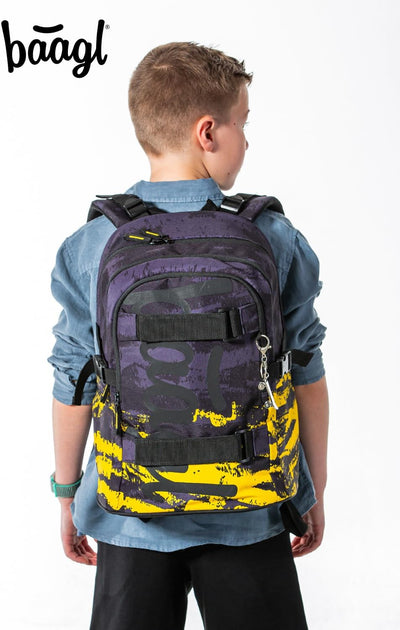 Baagl Schulrucksack Set Jungen Mädchen 3 Teilig, Schultasche ab 3. Klasse, Grundschule Ranzen mit Br