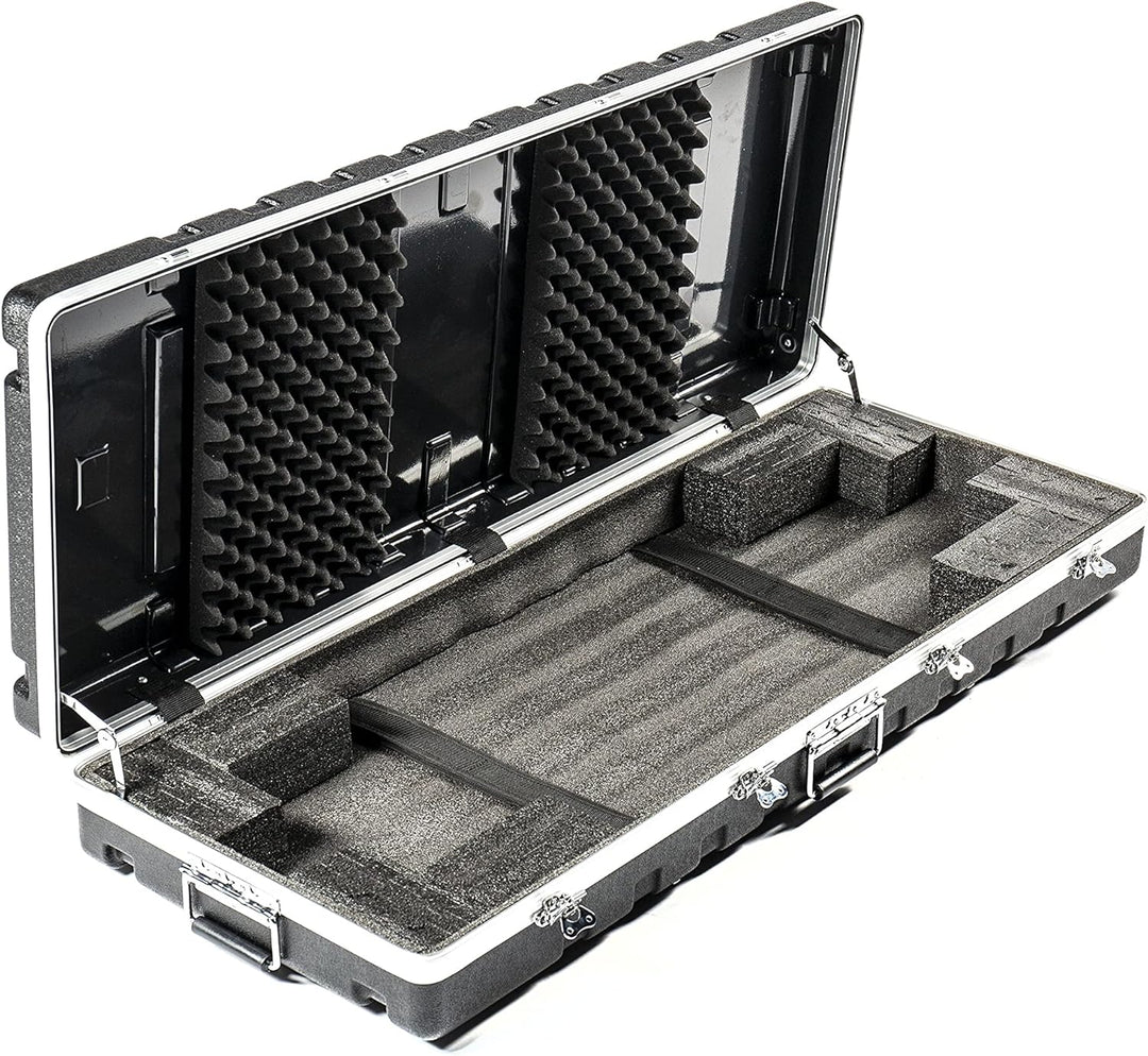 Music Store ABS Keyboard Case 61, Universal Keyboard Flightcase, Schwarz, 7.8 kg, mit Schnappverschl