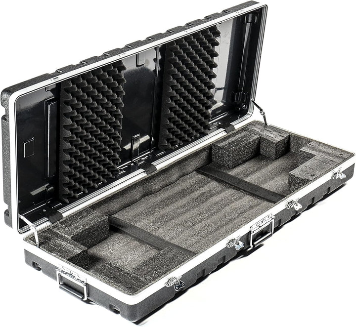 Music Store ABS Keyboard Case 61, Universal Keyboard Flightcase, Schwarz, 7.8 kg, mit Schnappverschl