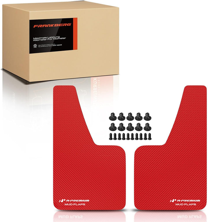 2X Universal Auto Schmutzfänger Spritzlappen Spritzschutz Rot Kompatibel mit Schrägheck Kombi Limous