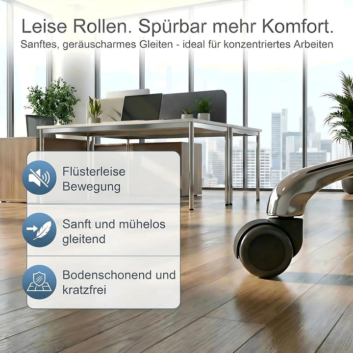 VERSEE Premium Chefsessel Montreal in Stoff Schwarz - Ergonomischer Bürostuhl für Büro und Home-Offi
