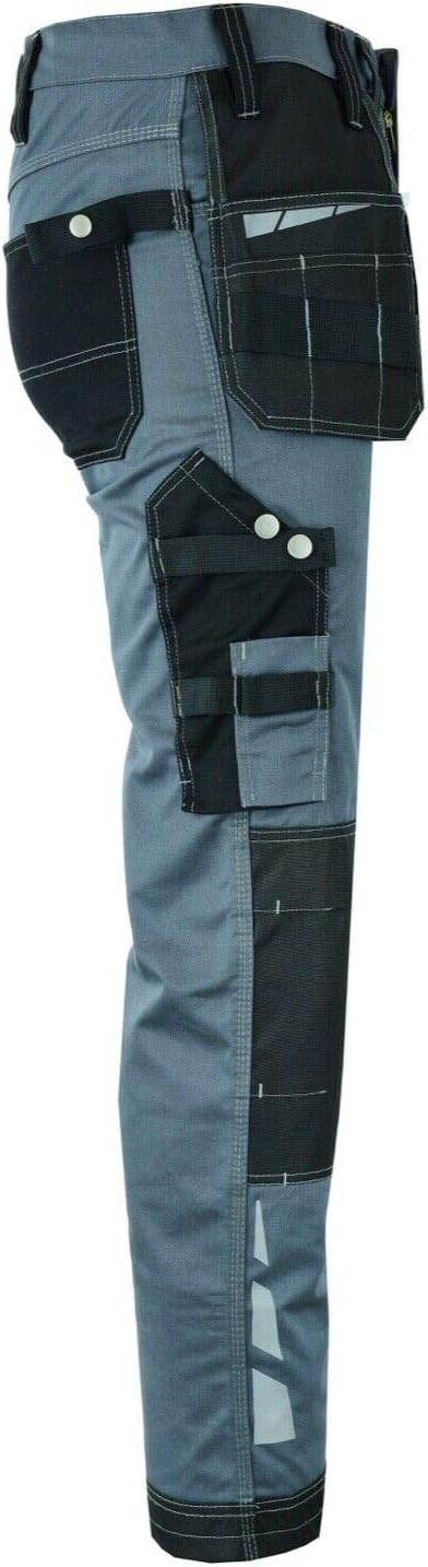 MS9 Herren Arbeitshose Bundhose Cargohose mit Holstertaschen Werkzeugtaschen Multifunktions und Knie