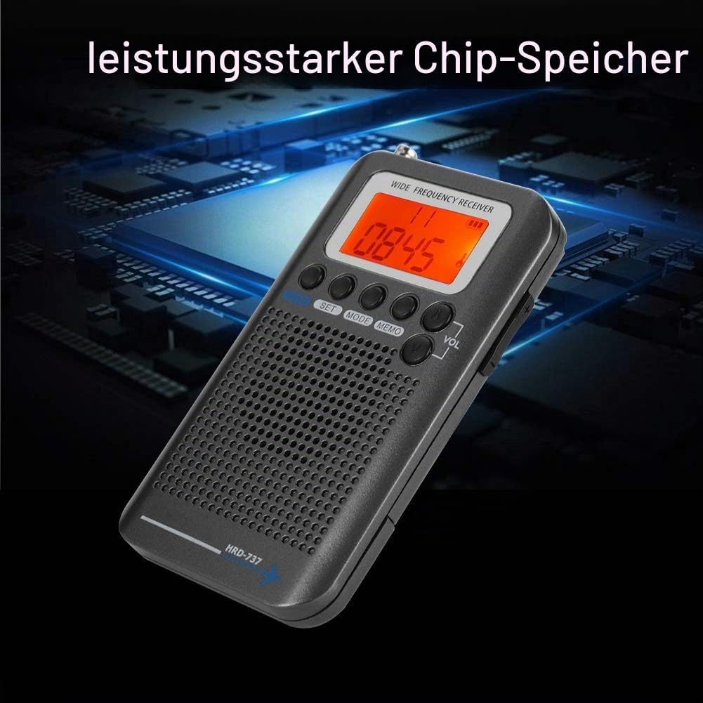 Bewinner Air Band Radio Receiver, Tragbares FM AM CB SW Radio mit Verlängerter Antenne, Breitfrequen