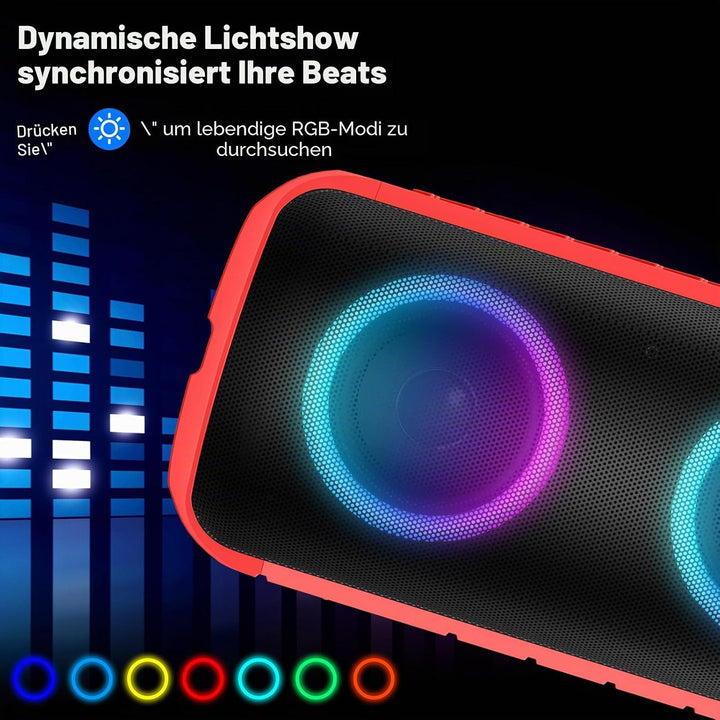 Bluetooth Lautsprecher Klein, Musikbox Bluetooth 5.3 Freisprechfunktion, Tragbarer Lautsprecher Bass