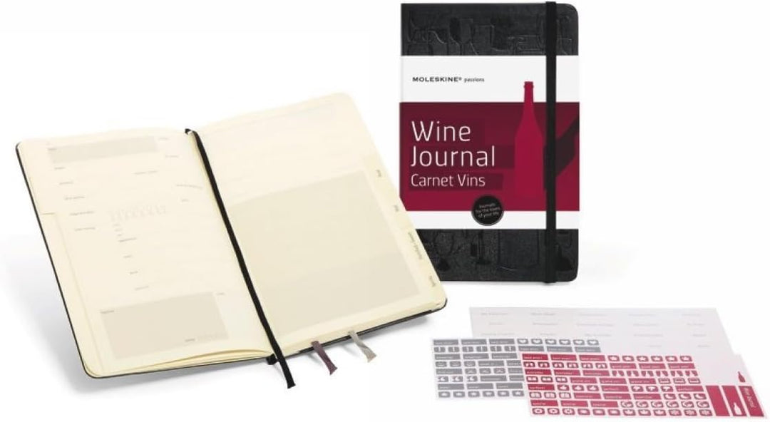 Moleskine Passion-Journal Wein Large, Hardcover mit Prägung schwarz, Wein