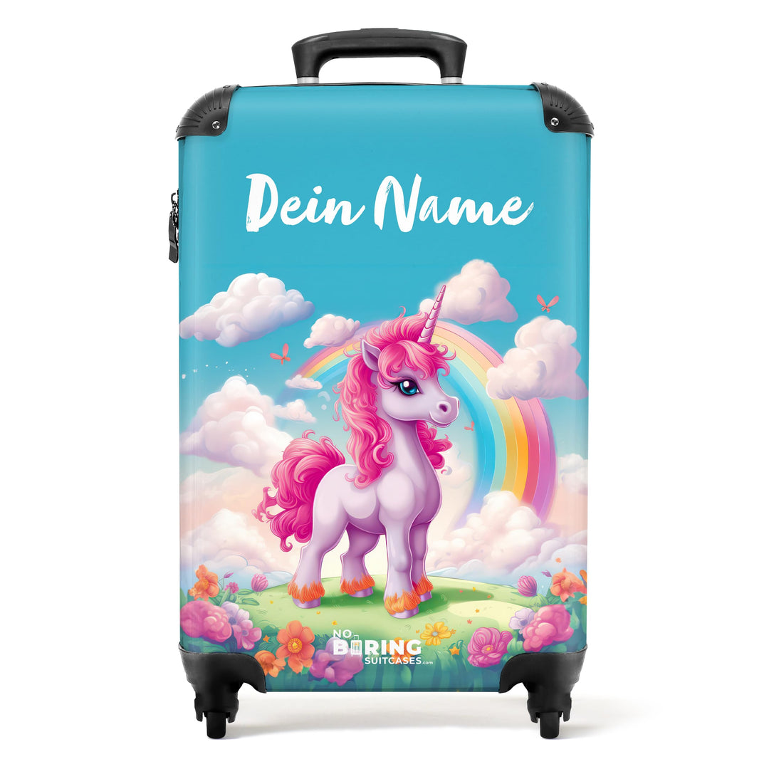 NoBoringSuitcases.com® Kinderkoffer Mädchen - Koffer Kinder Mädchen - Einhorn - Farbenfroh - Kinder