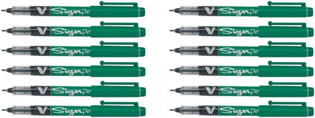 Pilot V Sign Pen Flüssigtinte 2,0 mm Spitze, grün, 12 Stück