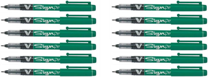 Pilot V Sign Pen Flüssigtinte 2,0 mm Spitze, grün, 12 Stück
